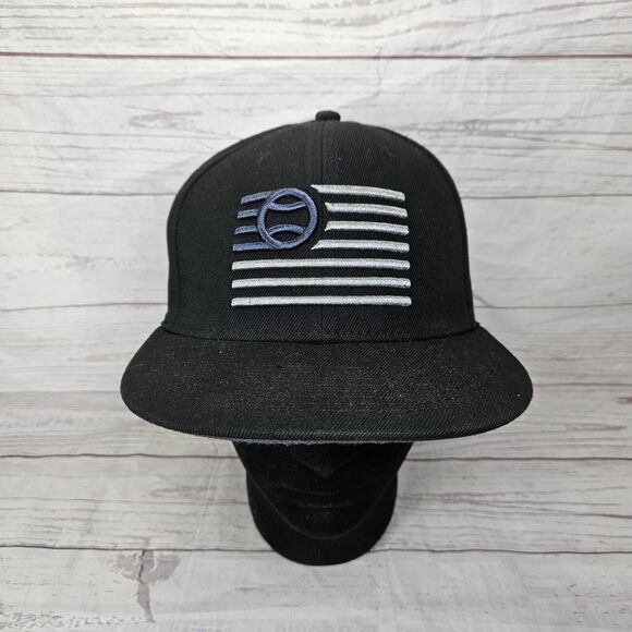 Baseballism Fitted Hat Nation Cap, Baseball Flag Logo Black Fitted Size 7 - Picture 1 of 8